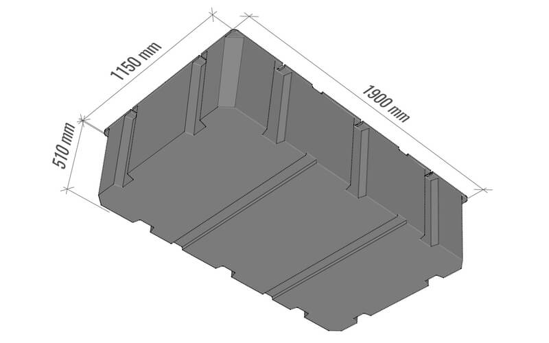 1000L plastikinio pontono matmenys