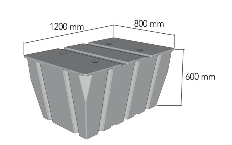 plastikinio pontono matmenys 550L